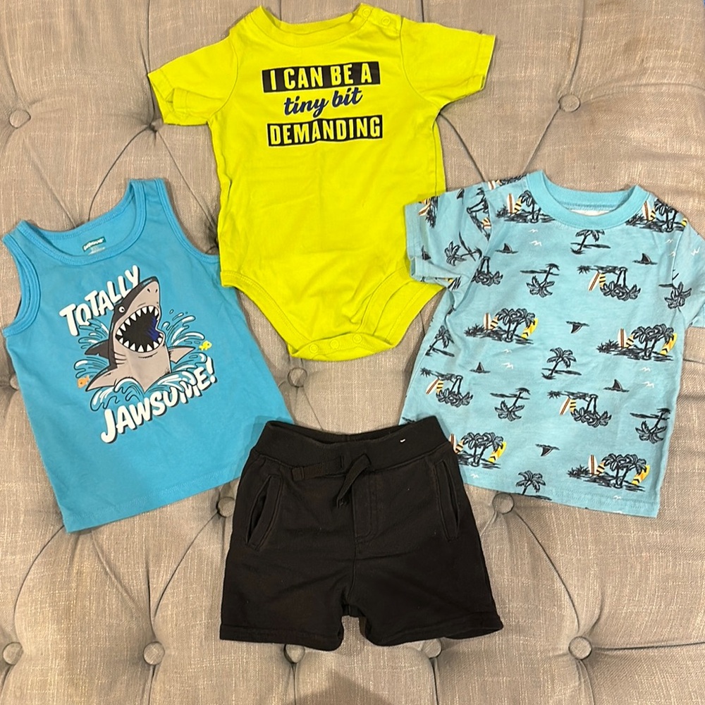 Baby Clothing Set with Graphic Tees and Shorts